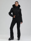 Women's Gsou Snow Mountain Chic Faux-Fur Trim Flare Ski Suit