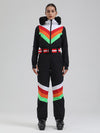 Women's Gsou Snow Retro Stripe Snow Queen Ski Jumpsuit