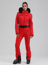 Women's Gsou Snow Mountain Chic Faux-Fur Trim Flare Ski Suit