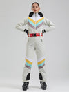 Women's Gsou Snow Retro Stripe Snow Queen Ski Jumpsuit