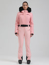 Women's Gsou Snow Mountain Chic Faux-Fur Trim Flare Ski Suit