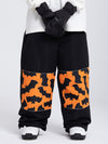 Men's Freestyle Knee Reflective Graphic Panel Cargo Baggy Snow Pants