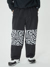 Men's Freestyle Knee Reflective Graphic Panel Cargo Baggy Snow Pants