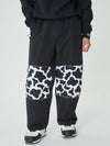 Men's Freestyle Knee Reflective Graphic Panel Cargo Baggy Snow Pants