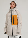 Women's Gsou Snow Powder Search Colorblock 2 Way Zipper Snow Jacket